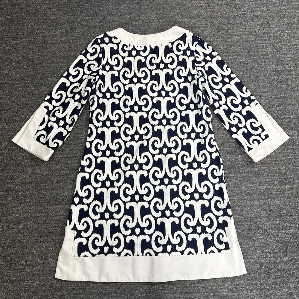 Jude Connally Holly Tunic Dress Women Large Blue White Beach Resort Coastal - Picture 2 of 9